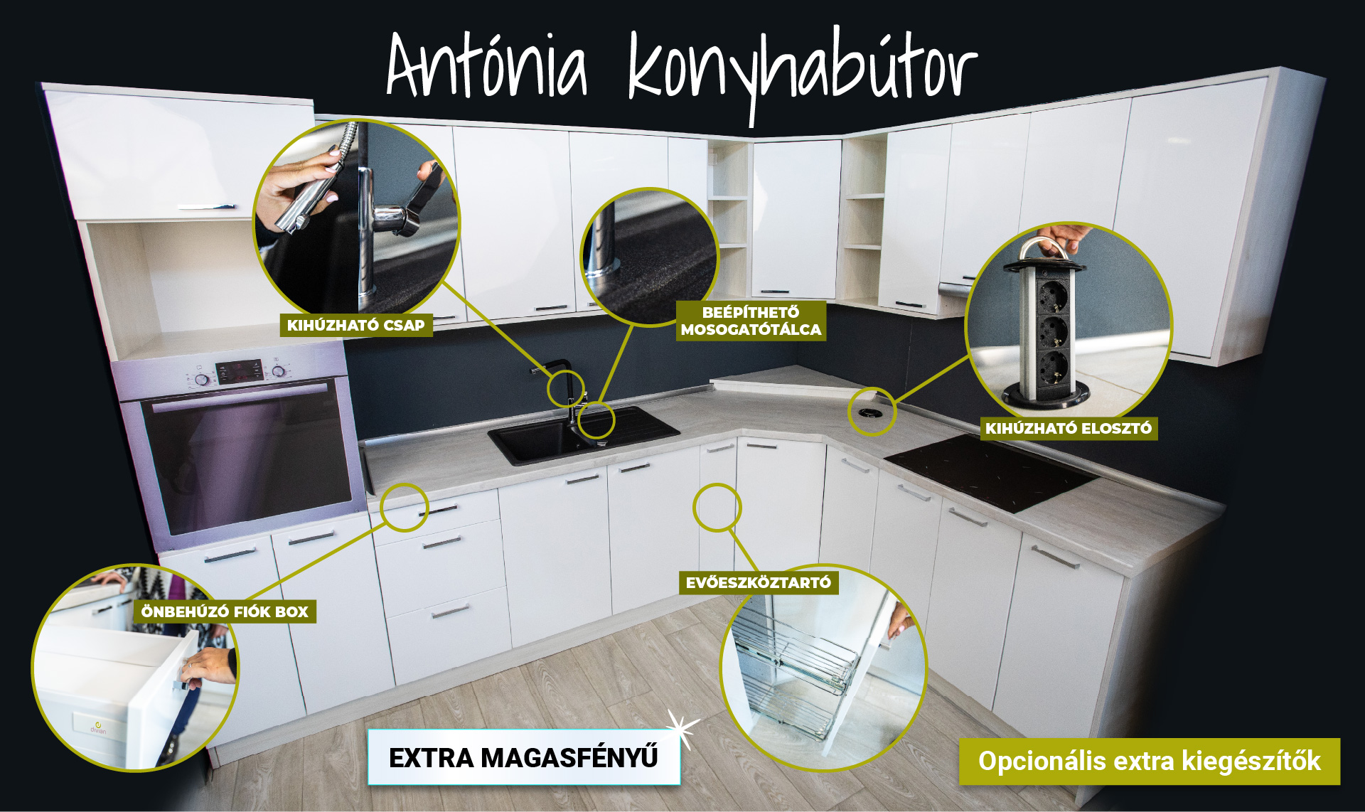 Falkó Bútor - Hatvan - Antónia konyhabútor kompletten